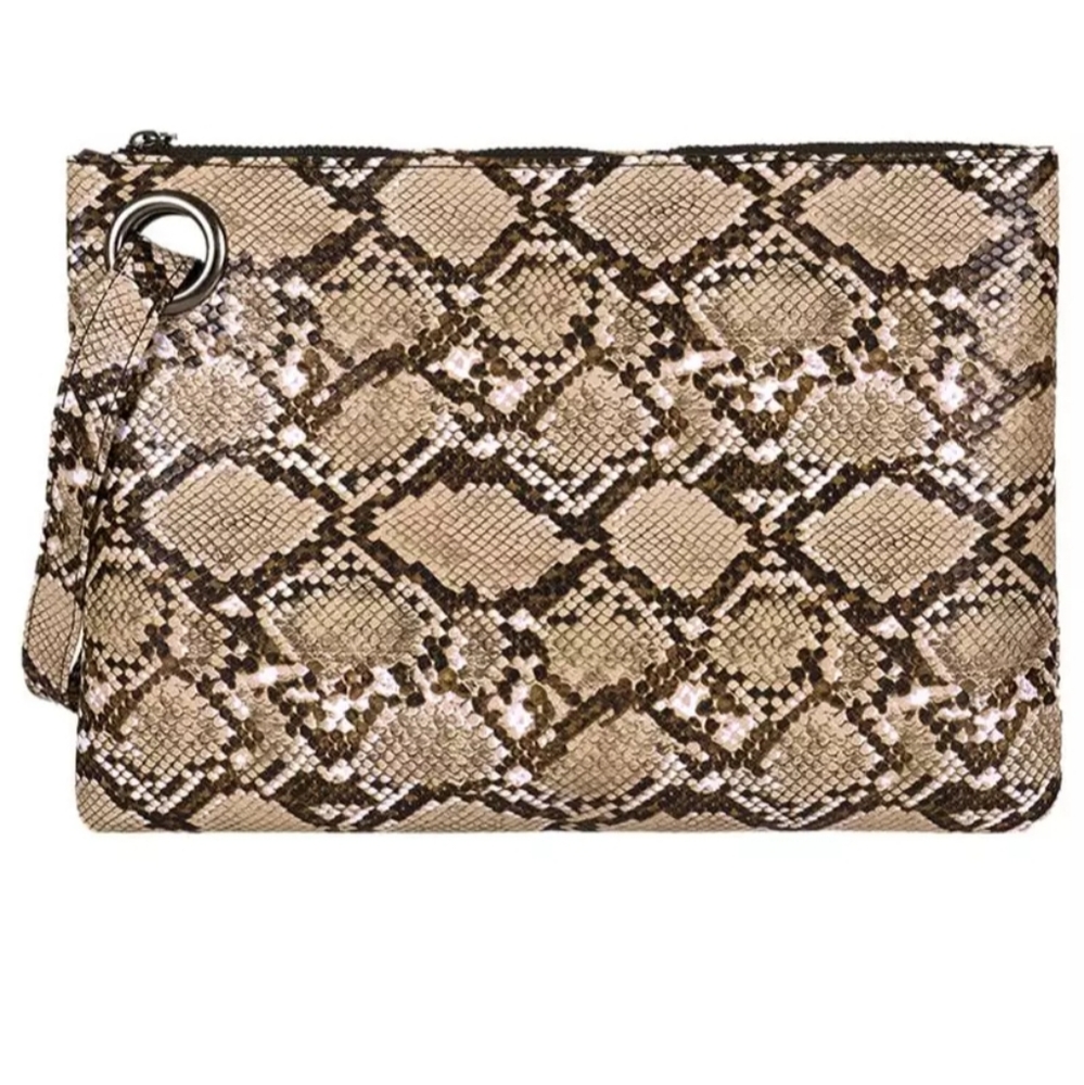 Large "snake" wristlet clutch